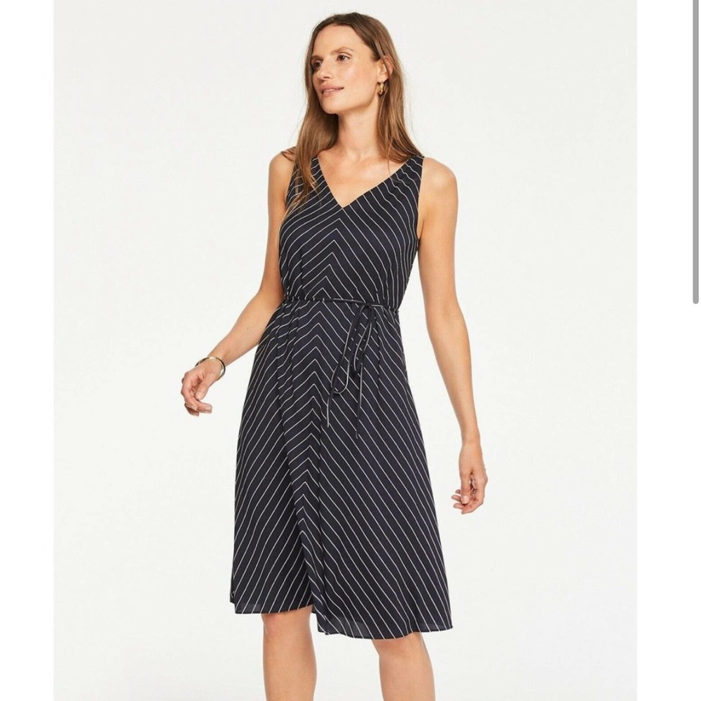 NWT Ann Taylor Stripe Belted Dress